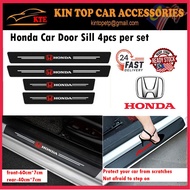 Car Door Sill Sticker Honda Carbon leather protector strip emblem logo Honda Bumper Sill City Civic HRV CRV Jazz
