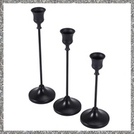 (ZCFJ) Taper Candle Holders Black Candlestick Set of 3 Candle Stick Long Holder for Fireplace Dining