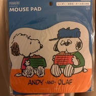 Peanuts Snoopy Andy and Olaf 奧拉夫 mouse pad