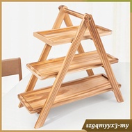 [Toolroom] Wood 3 Tier Serving Tray Dessert Display Tray Multipurpose Food Layer Rack Appetizer Serv