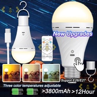 10W Rechargeable Light Bulb with Remote Control E27/E26 Dimmable Battery Powered Light Bulbs Emergen