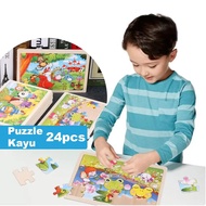 Avita.id 24pcs Wooden Puzzle 24 Piece Wooden Puzzle/ Children's Wooden Puzzle Toy/