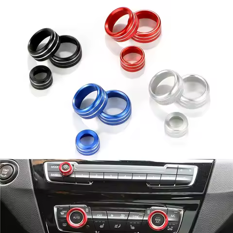 Car Air Condition Knobs Volume Control Button Circle Decoration Ring Cover For BMW 1 2 3 4 Series F3