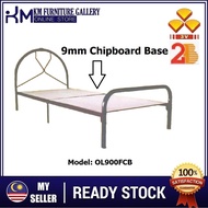 KM Furniture Gallery 3V Single Metal Bed Frame (OL900FCB) With 9MM Chipboard Base / Katil Bujang den