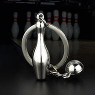 utilizingeverything^^ Creative Alloy Bowling Ball Pendant Car Key Ring Purse Bag Ornament Keychain S