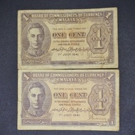 Malaya Wang Kertas 1 cent E003
