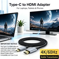 Type-C to HDMI Cable 4K 60Hz Android TV Stick 4K Anycast TV Computer Screen Projection Screen Mirror