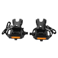 Durable Nylon Cycling Pedals with Toe Clips & Straps for Fixie & Mountain Bikes - Perfect for Cyclin