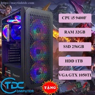 MAX PC graphic design gaming computer CPU core i5 9400F, 32GB Ram, 256GB SSD, 1TB HDD 1050TI Card + 