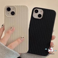 Phone Case Compatible for iPhone 11 12 13 14 Pro Max 7plus 8plus XR X XS MAX 7 8 Plus SE 2020 Luxury Simple Knitted Sweater Pattern Dirt Resistant Soft Full Back Cover