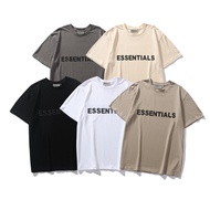 FOG FG Printing Apricot Short Sleeves Camel Oversized Black White Men Women Cotton Tshirt Coat O-Nec