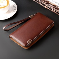 Men's Wallet Men's Long Style Single Zipper Handbag Hard Leather Phone Bag Handbag Men's Bagyxt