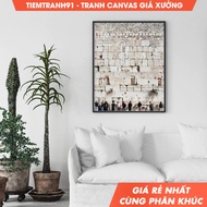Tranh treo tường Jerusalem wailing wall art Holy Land Israel poster Jewish decor Western Wall tặng k