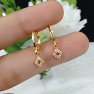 MEWAH Anting Anak Gandul Kotak Anting Klip Titanium Import Anti Karat