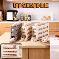 4 Tier Egg Storage Box 30 Eggs Refrigerator Preservation Storage Box Rolling Egg Dispenser 鸡蛋收纳