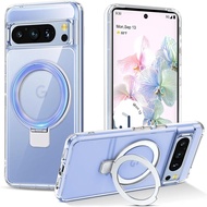 CameCosy for Google Pixel 8 Pro Case (2023) with Magnetic Ring Stand [Compatible for MagSafe],Crysta