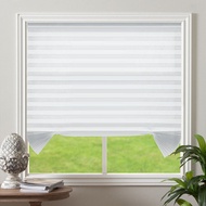 25mm Motorhome Pleated Blind Self-adhesive, No-Drilling Required Blackout Curtain Non-woven Fabric E
