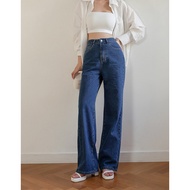 AIR SPACE Seluar Denim Lurus Ringan 【Denm LITE】Jeans Wide Leg High Waist