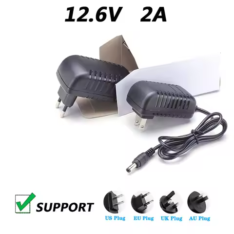 12.6V 2A Lithium Battery Charger Portable Charger DC 5.5*2.1MM 110-220V Lithium Li-ion Battery Wall 