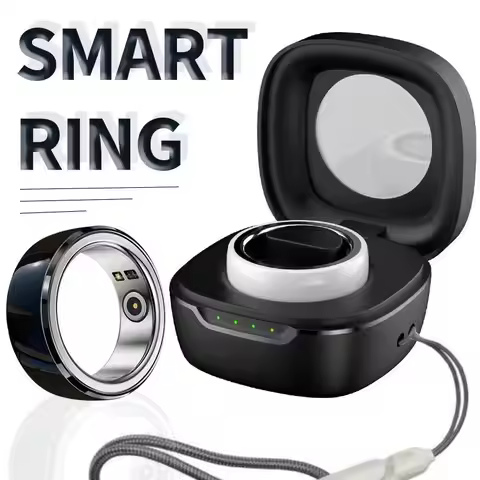 YERSIDA R08M Smart Ring W/ Charging Case Fitness Tracker Rings IPX8 Waterproof Health Heart Rate Blo