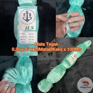 HIJAU MATA 0.35 x 4田 x 26Eyes (8 Feet) x 100Mtr (Stand Eye) Empty Net/ Fish TrapSHS Brand Green Fish