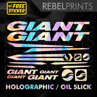 GIANT Version 2 Holographic / Oil Slick Bike Vinyl Sticker Decal for Mountain Bike and Road Bike