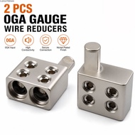 CLEIGHTEEN8H Car Audio Splitter, High Power Aluminum Alloy Amp Input Reducer, 1/0 Gauge Silver Audio