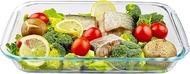 2L Rectangular Glass Baking Dish for Oven, 13.6in x 8in Borosilicate Glass Casserole Dish, Oven Safe