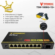 Tarmoc TSW-1008G+1S+ | 8 x 2.5 Gbps RJ45 + 1 x 10 Gbps SFP+ Desktop Switch Unmanaged