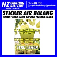 Sticker Air Balang Tebu Lemon