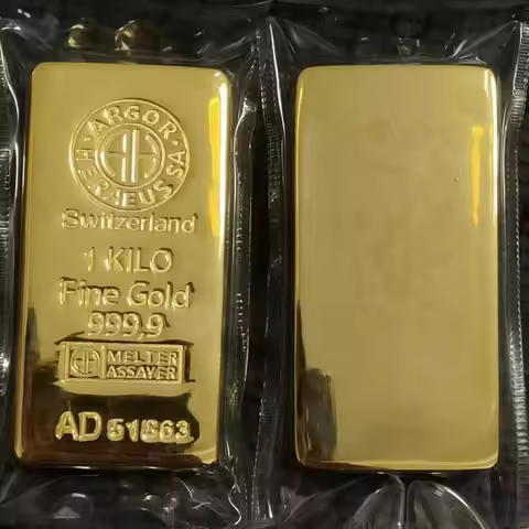 Copy 24K Gold Plated Swiss 1kg Argor-Heraeus Gold Bar 1kilo Gold Bullion Foreign Currency Gifts Gold