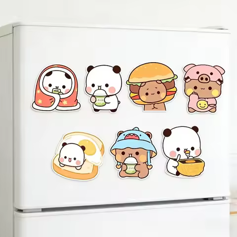 Bubu and Dudu Fridge Magnets Kawaii Panda Yier Refrigerator Magnets Sticker Home Decor Sticker Creat