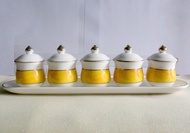 [HCM]Bộ chung đại bi có nắp 5 ly nước thờ cúng bàn thờ gốm sứ vàng