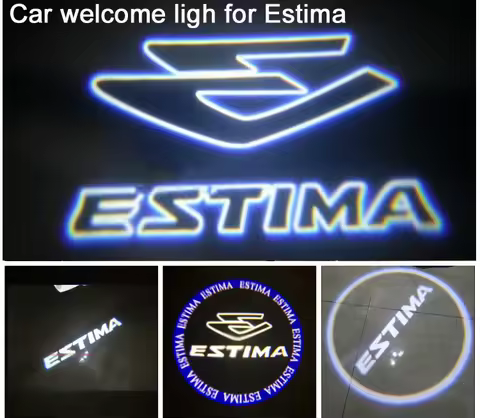 2x car door Courtesy light ghost shadow welcome light"ESTIMA" logo projector emblem For ESTIMA