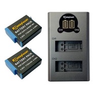POWERSMART - GoPro AHDBT-901 2x代用電池+USB兩位充電器套裝 適合GoPro Hero9 Hero10 Hero11 Hero12