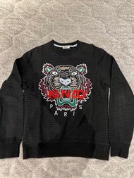 KENZO 老虎頭刺繡厚版純棉長袖圓領衫