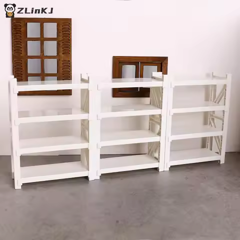 ▶1:12 Scale Dollhouse Simulation Storage Shelves Warehouse Racks Model Dolls House Mini Furniture De