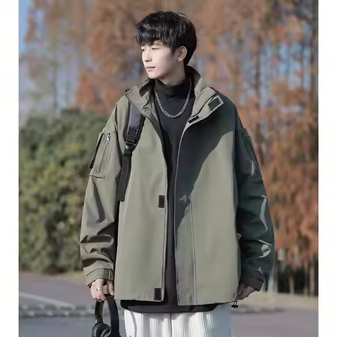 Trench Puffer Coat Mens Store Big-Size Holiday Cityboy Fashion Black Thickened Winter Vacation Trave