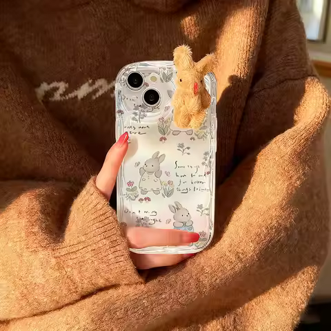 3D Cartoon Rabbit Kitty Case For Infinix Hot 60 50 Pro Plus 60i Note 50 50X 50S GT 30 Tecno Spark Go