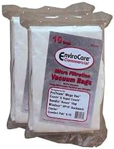 EnviroCare 20 Backpack Vacuum Cleaner Bags 10 Quart Compatible with/Replacement for Clarke, Coach, Sandia, Windsor, Proteam, Raven, Perfect, EDIC, Oreck