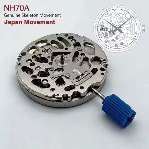 Japan Genuine NH70 NH70A Mechanical Movement 24 Jewels Skeleton Mechanism Modification Automatic Wat