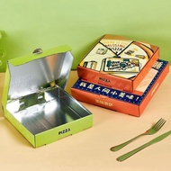 ♞,♘Commercial Corrugated Pizza Box Aluminum-plated Pizza Pizza Takeout Tin Foil Disposable Packaging