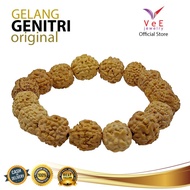 vee gelang pria wanita biji buah jenitri / genitri / rudraksha - karet