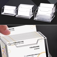 INNICE 1Pcs Business Card Box,  Transparent 1/2/3 Grids Bussiness Card Holder, Display Stand School 