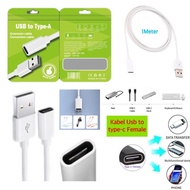USB To Type-C Female Data Transfer Cable 1 Meter USB To Type A 5V 2A