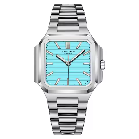 TEVISE Watch for Man Mechanical Movement Square Shape Case Stainless Steel Waterproof Fashion Top Br