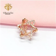Russia 585 Purple Gold Pendant Plated 14k Rose Gold Fashion Design Sparkling Hexagram