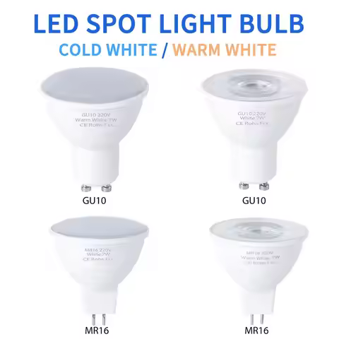7W 5W LED Bulb GU10 Spot Light MR16 Ceiling Lamp Home Living Room Chandelier Bulbs GU5.3 Bedroom Lig