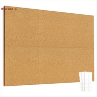 12inch X 12inch Cork Tiles, 6 Pack Cork Boards for Wall with Safe Removable Adhesive Tabs, Large Cor