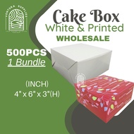 (500pcs) 4x6x3 inch Wholesale White Box for Talam Kuih Lapis Pizza Puff Cake Kotak Kueh